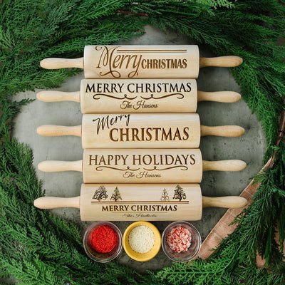 Personalized Christmas Rolling Pins - 5 Designs