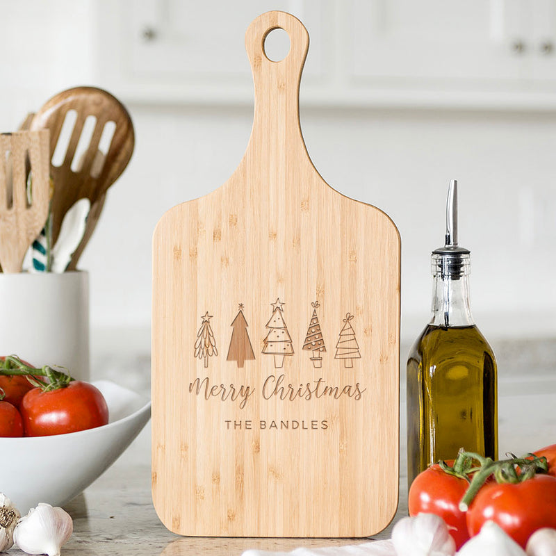 Personalized Holiday Medium Handled Serving Boards