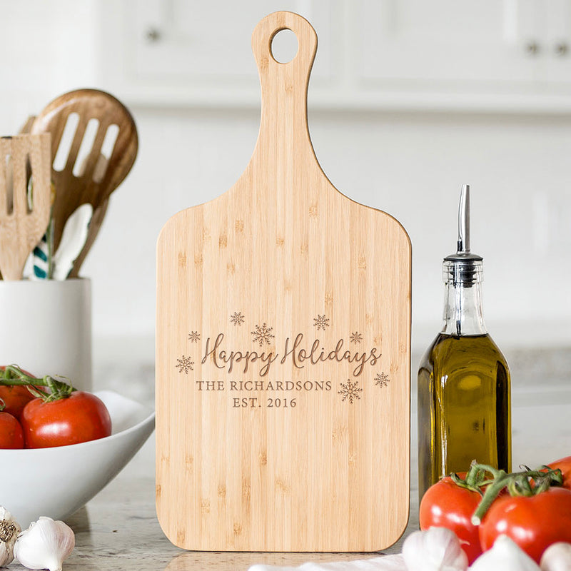 Personalized Holiday Medium Handled Serving Boards