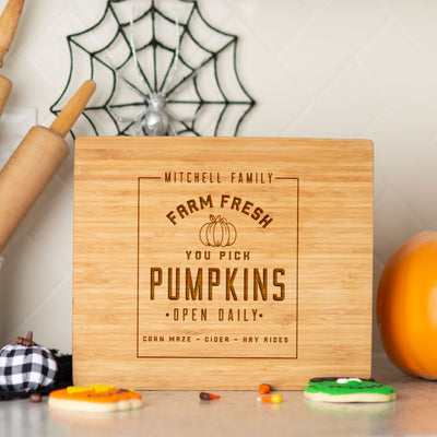 Personalized Halloween Bamboo Cutting Boards 11 x 13