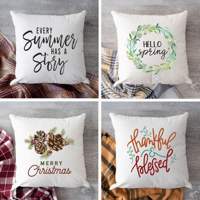 Seasonal Throw Pillow Covers - Set of 4