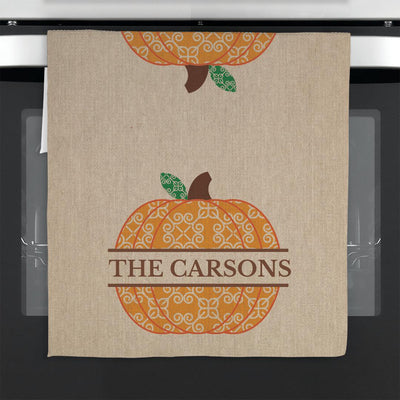 Personalized Halloween Pumpkin Tea Towel -  - Gifts For You Now