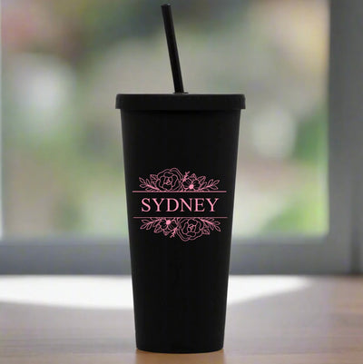 Personalized 24oz. Matte Black Acrylic Tumbler