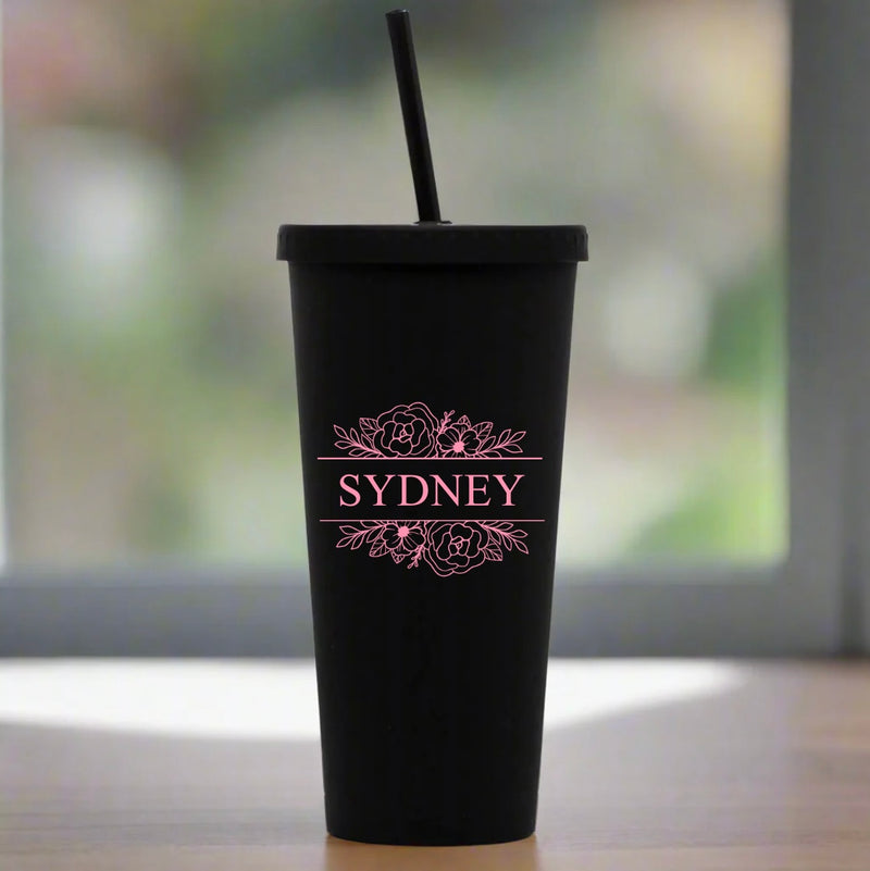 Personalized 24oz. Matte Black Acrylic Tumbler