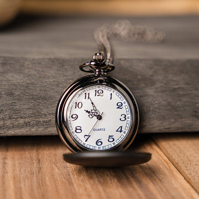 Personalized Black Pocket Watch