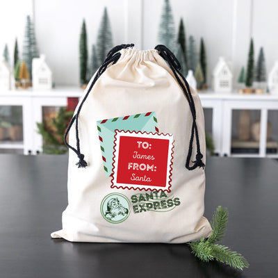 Personalized Christmas Santa Bags (Cotton)