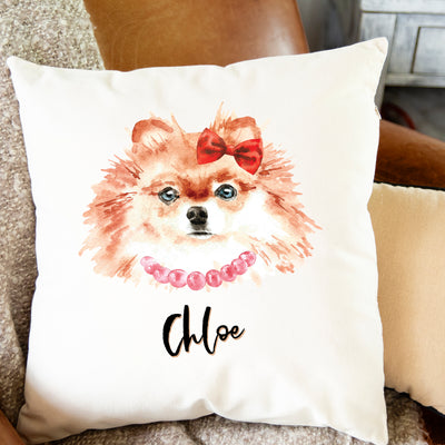 Personalized Watercolor Dog Throw Pillow Covers
