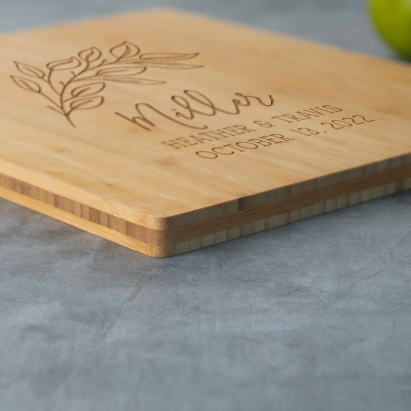 Personalized Bamboo Cutting Board 11x13 - Modern Collection