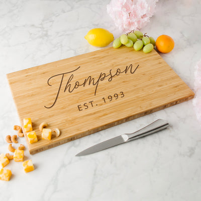 Personalized Bamboo Cutting Board 11x17 - Modern Collection