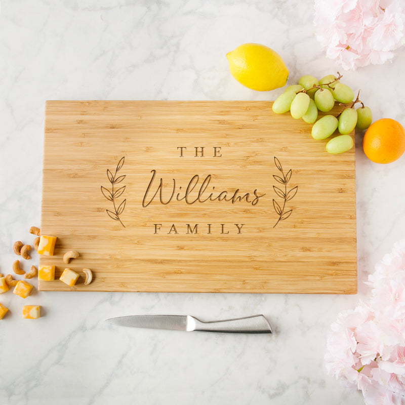 Personalized Bamboo Cutting Board 11x17 - Modern Collection