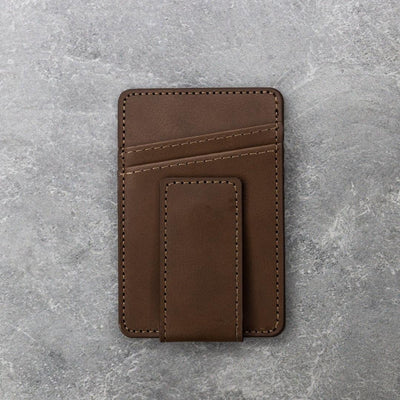 Personalized Leather Magnetic Money Clip -  - Completeful