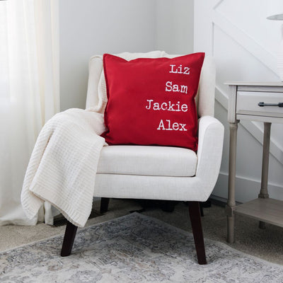 Personalized Colorful Throw Pillow Covers - Family Names