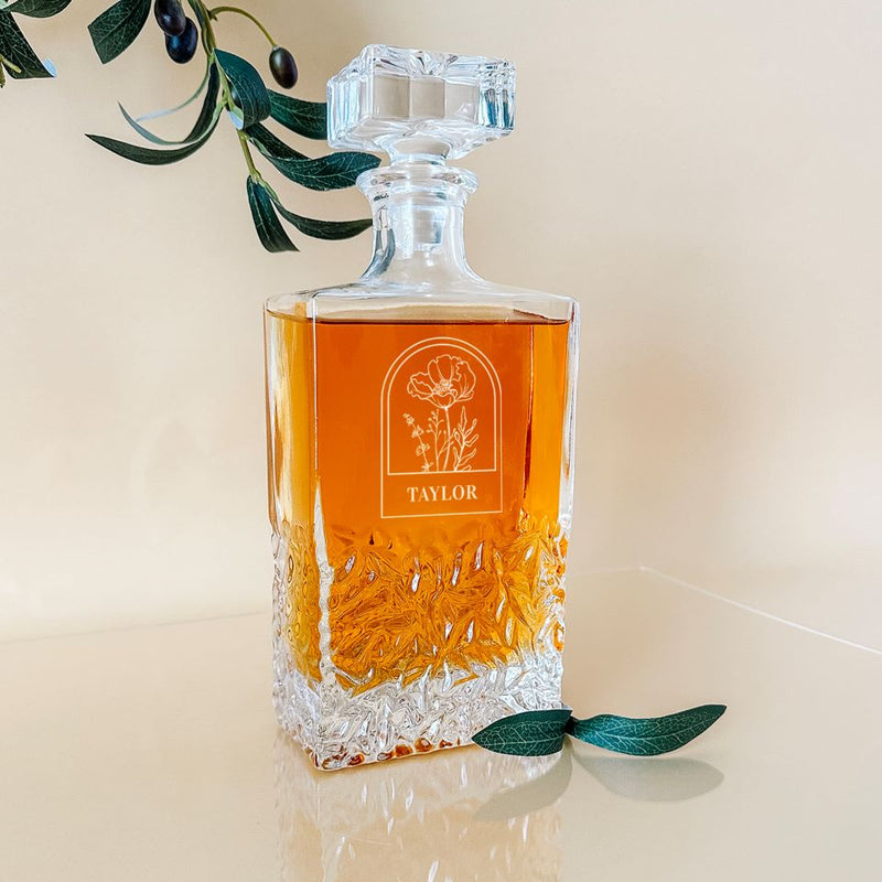 Personalized Kinsale Decanter - Floral Designs