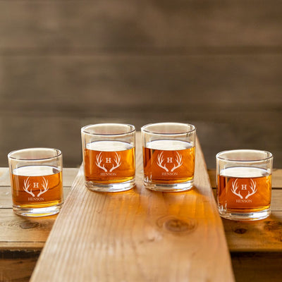 Personalized Lowball Whiskey Glasses - Old Fashioned Glass Set