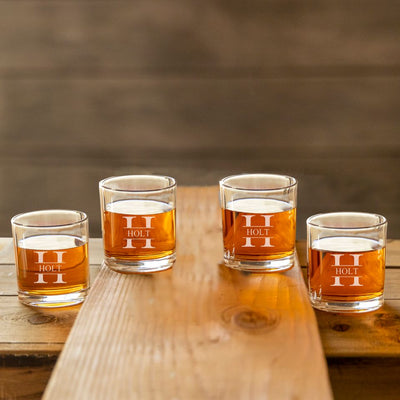 Personalized Lowball Whiskey Glasses - Old Fashioned Glass Set