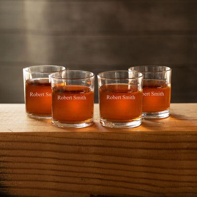 Personalized Lowball Whiskey Glasses - Old Fashioned Glass Set