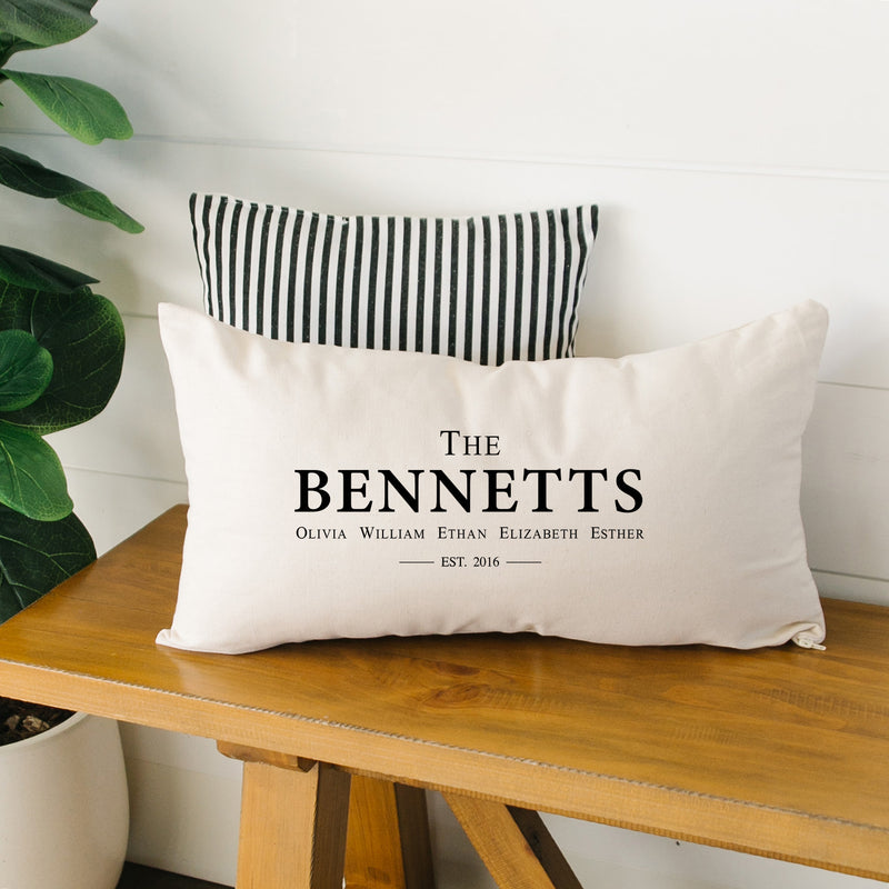 Personalized Lumbar Throw Pillow Covers - Farmhouse Style