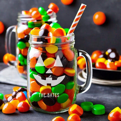 Personalized Halloween Mason Jar Mugs