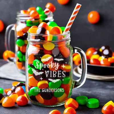 Personalized Halloween Mason Jar Mugs