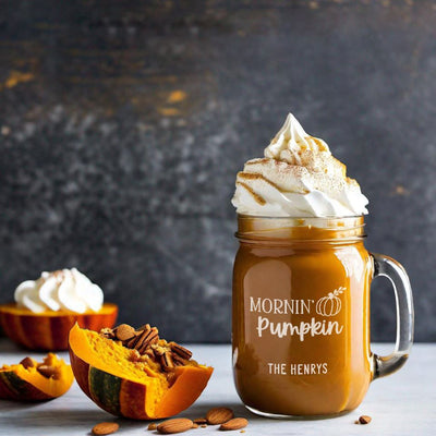 Personalized Fall Mason Jar Mugs