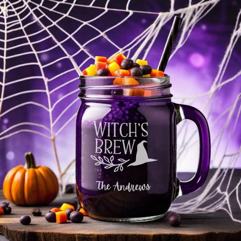 Personalized Halloween Mason Jar Mugs