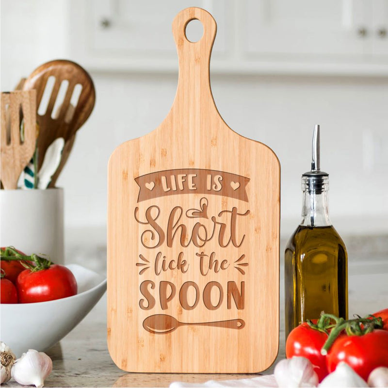 Life is Short - Medium Handled Serving Board