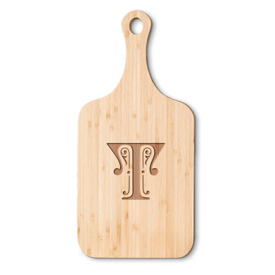 Personalized Medium Handled Serving Board - Flourish Monogram