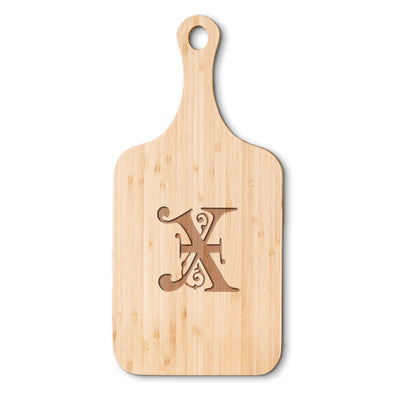 Personalized Medium Handled Serving Board - Flourish Monogram