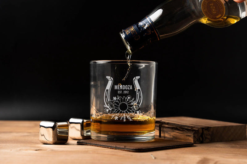 Custom Lowball Whiskey Glasses - Western Designs