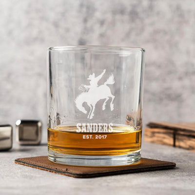 Custom Lowball Whiskey Glasses - Western Designs