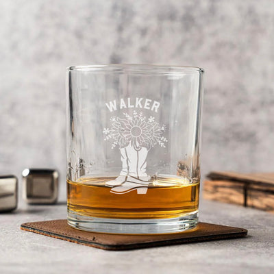 Custom Lowball Whiskey Glasses - Western Designs