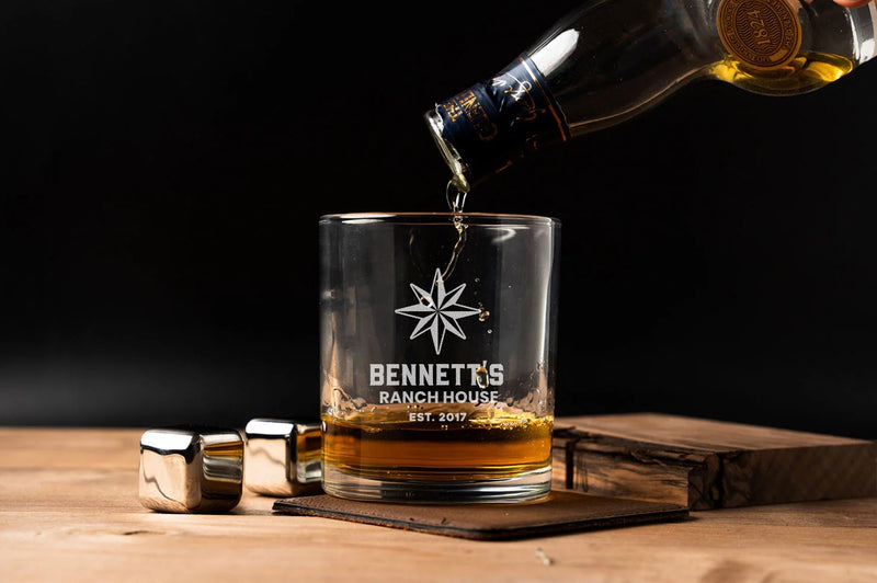Custom Lowball Whiskey Glasses - Western Designs