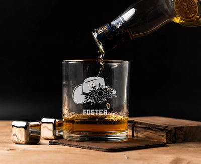 Custom Lowball Whiskey Glasses - Western Designs
