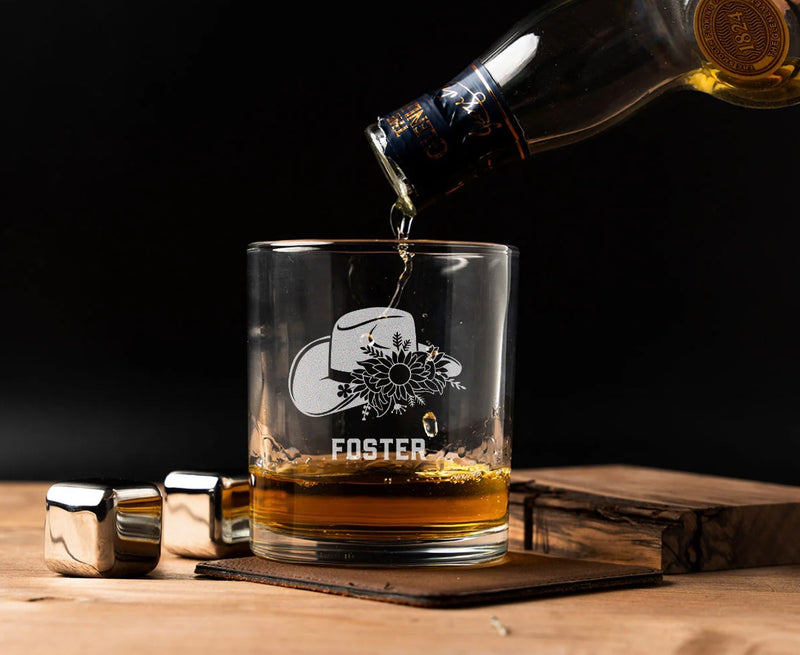 Custom Lowball Whiskey Glasses - Western Designs