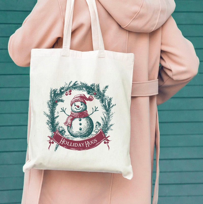 Personalized Vintage Christmas Tote Bags