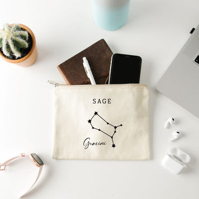 Personalized Zippered Bag - Zodiac Designs