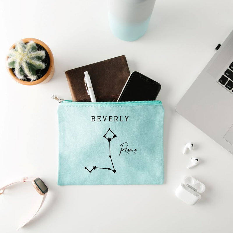 Personalized Zippered Bag - Zodiac Designs