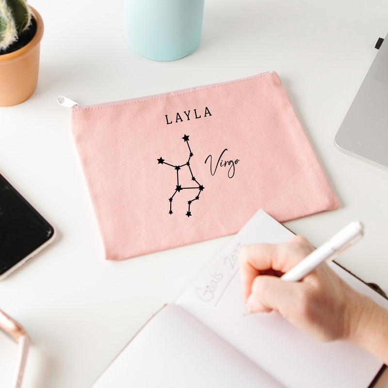 Personalized Zippered Bag - Zodiac Designs