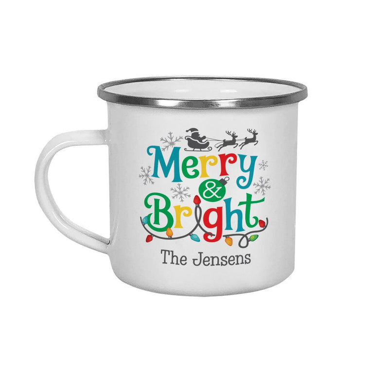 Personalized Merry and Bright Stainless Steel Camp Mug -  - Gifts For You Now