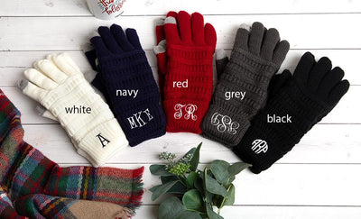 Personalized Monogrammed Knit Gloves