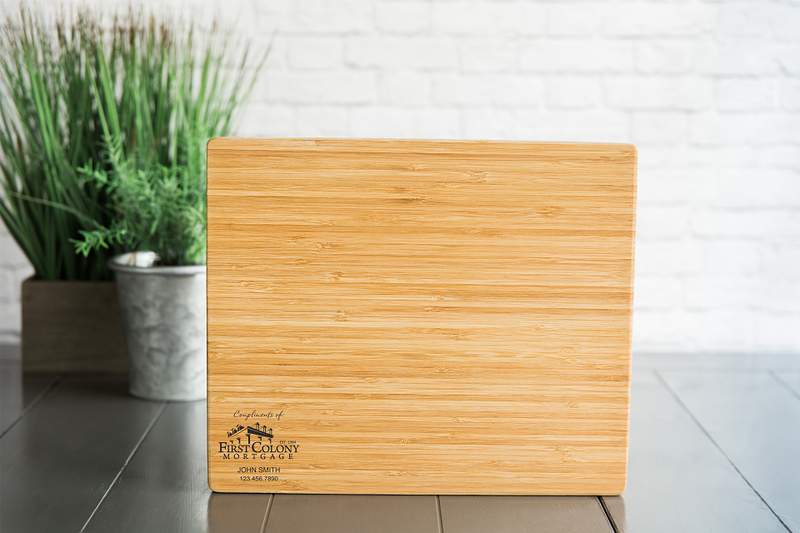 First Colony Mortgage Personalized Cutting Board 11x13 Bamboo