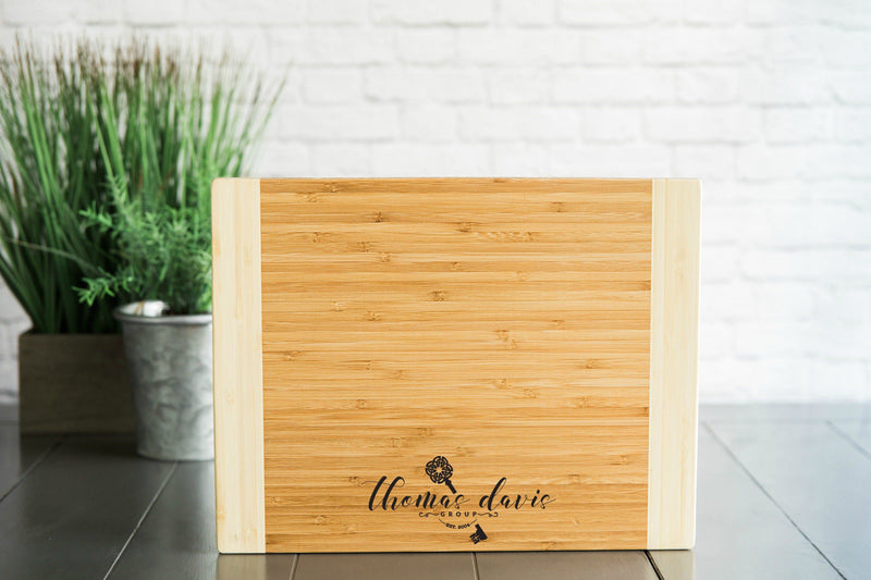 Corporate Gift Item - 11x14 Two Tone Bamboo Cutting Board (Square Edge)