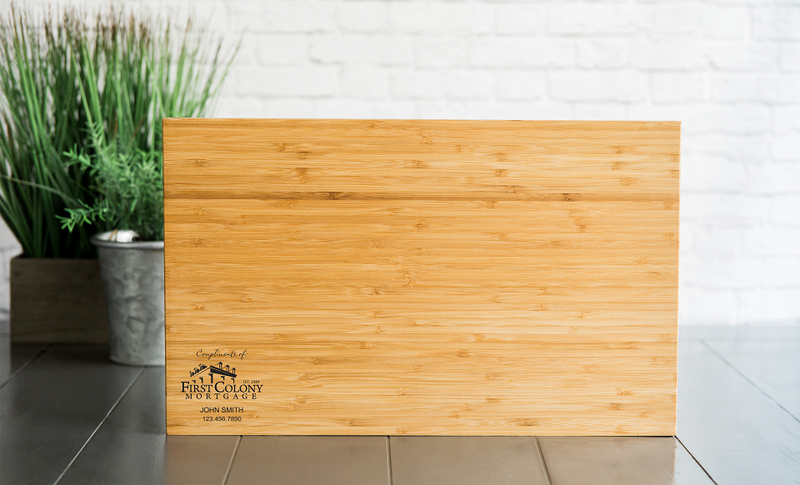 First Colony Mortgage Personalized Beautiful 11x17 Bamboo Boards