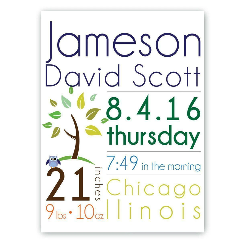 Personalized Baby Announcement Canvas Sign (18x24)
