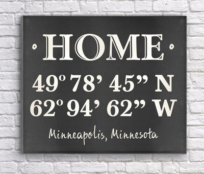 Personalized Home Coordinates Canvas Print (24x18)