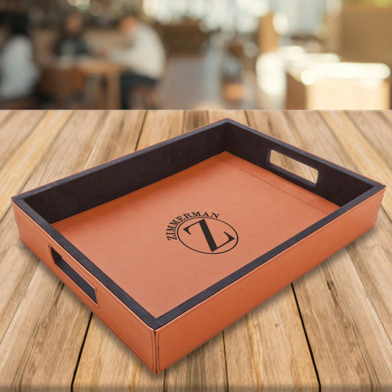Personalized Rawhide Leatherette Serving Tray