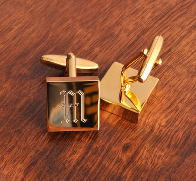 Personalized High Polish Brass Cufflinks - Monogram