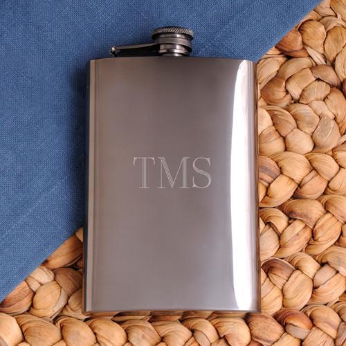 Personalized Rich Gunmetal Flask