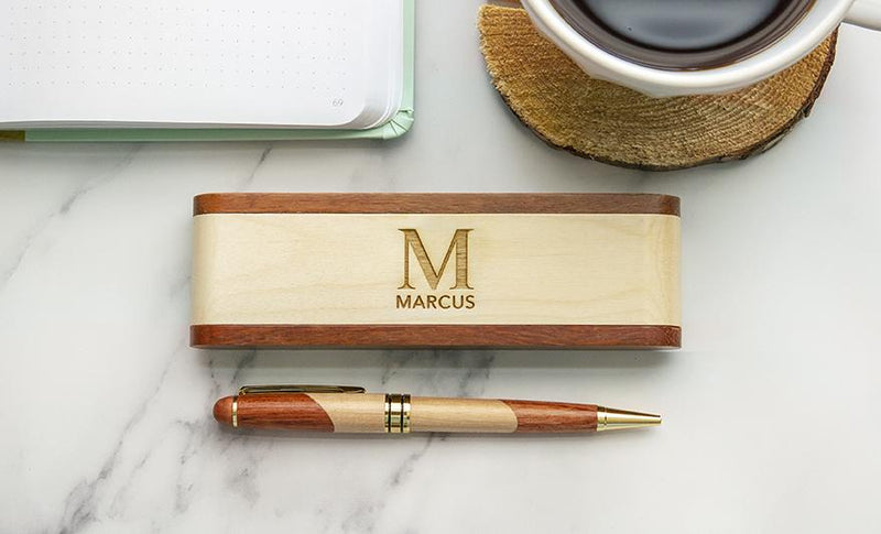 Personalized Wooden Pen Set – Solid Top