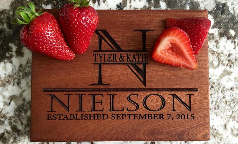 Personalized Beautiful 6 x 8 Mahogany Cutting Board
